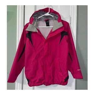 EUC The North Face Hyvent Pink Jacket with Hood and Sporty Design